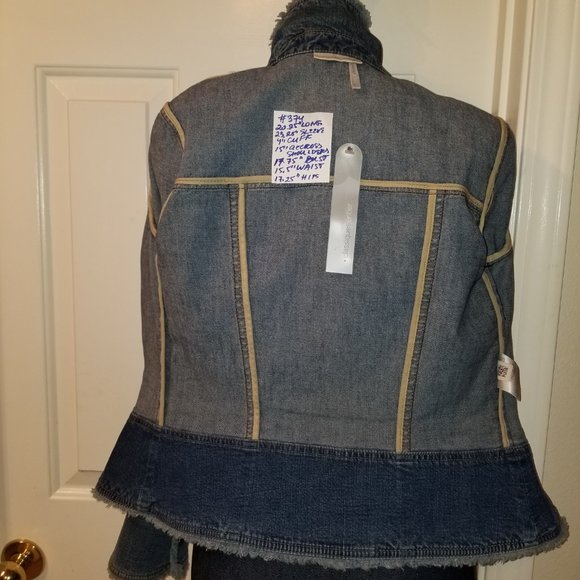 #374 NWT Classique Entier Denim Fringe Jacket SP - Picture 5 of 9